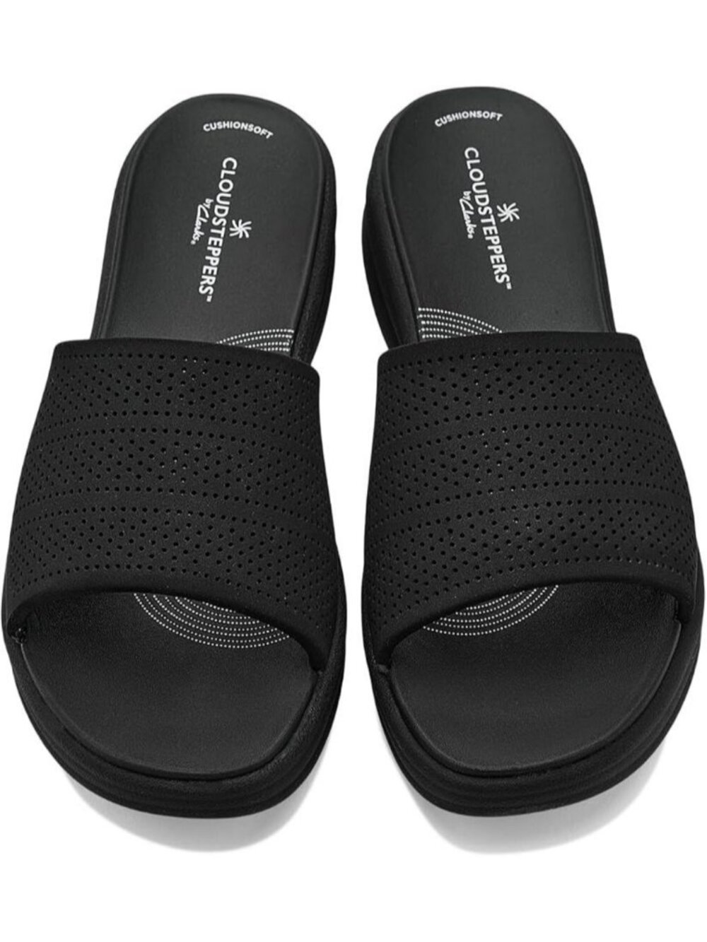 Clarks Cloudsteppers Drift Twist Slide Sandal Black Women's - Size 6W